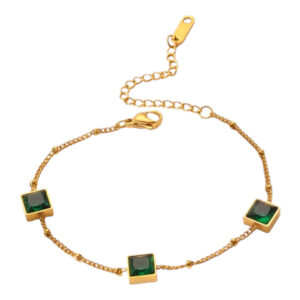 Pulsera cuadrados verde esmeralda